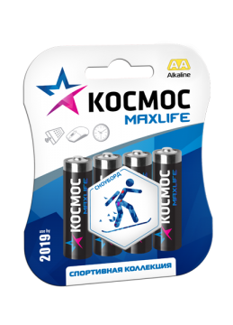 Алкалиновые батарейки АА (4 шт) Космос MAXLIFE Алкалиновые батарейки АА (4 шт) Космос MAXLIFE