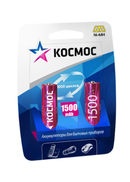 Аккумулятор NiMH КОСМОС АА 1.2v HR6(1500mAh)