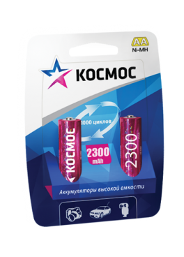 Аккумулятор NiMH КОСМОС АА 1.2v HR6(2300mAh)