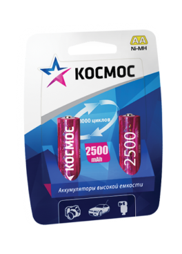 Аккумулятор NiMH КОСМОС АА 1.2v HR6(2500mAh)