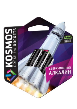 Алкалиновые батарейки KOSMOS ROCKETS ААА