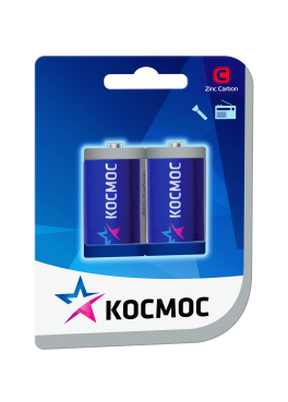 Солевая батарейка C КОСМОС 2шт.